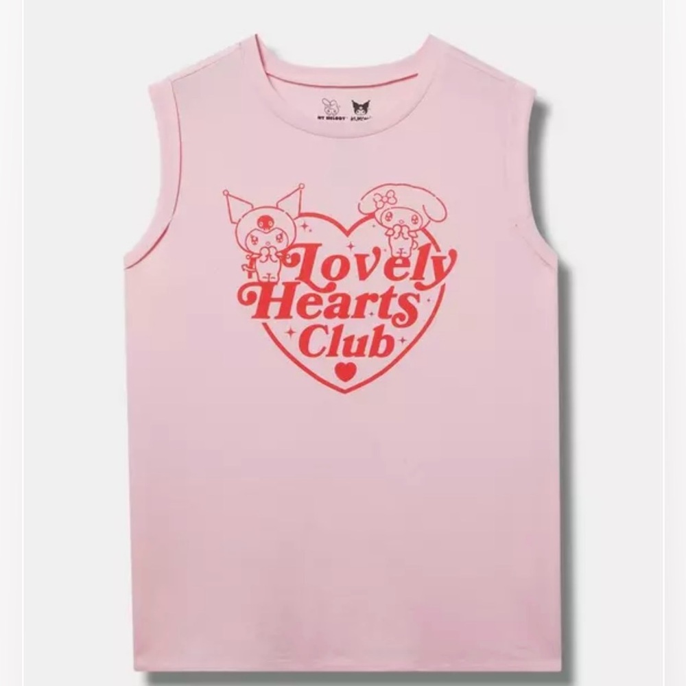 NWT Torrid Sanrio My Melody relaxed cotton muscle roll tank top size 3X